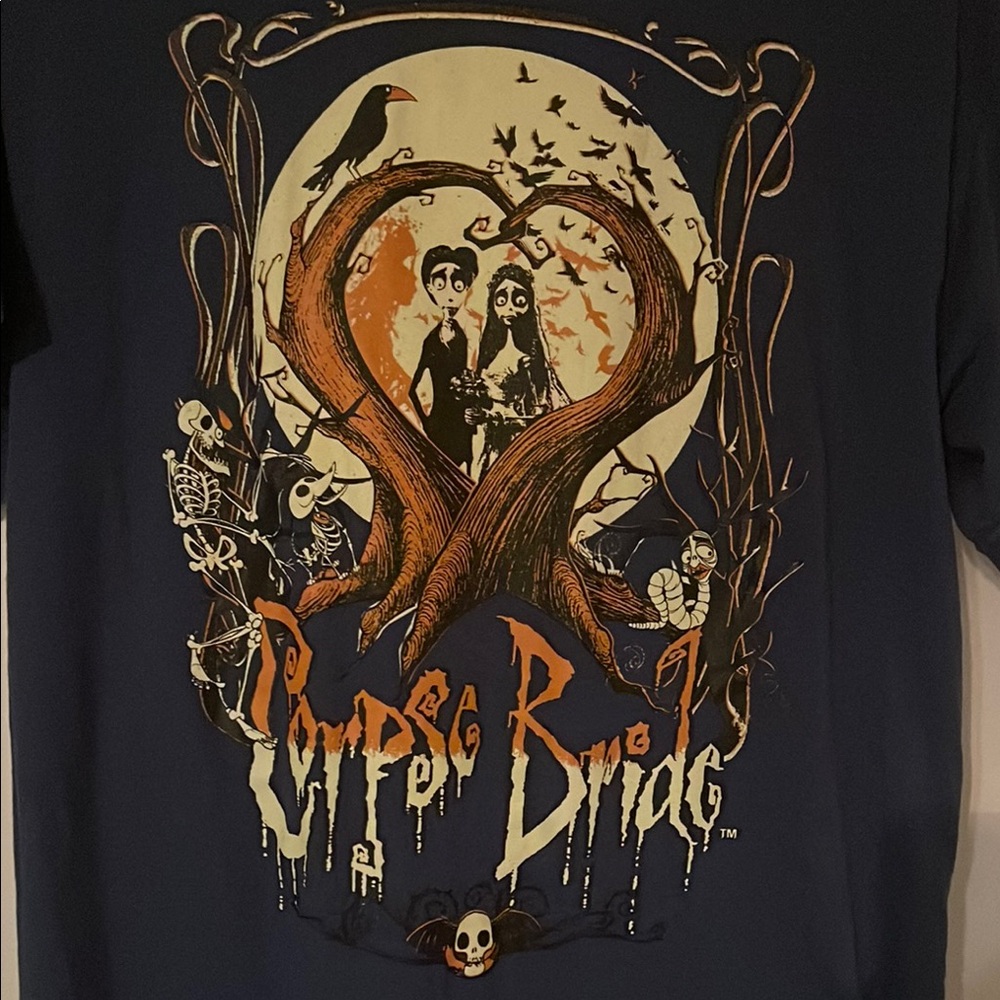 Corpse Bride Graphic Tee Blue Unisex Sz M | Tim Burton | FREE Shipping